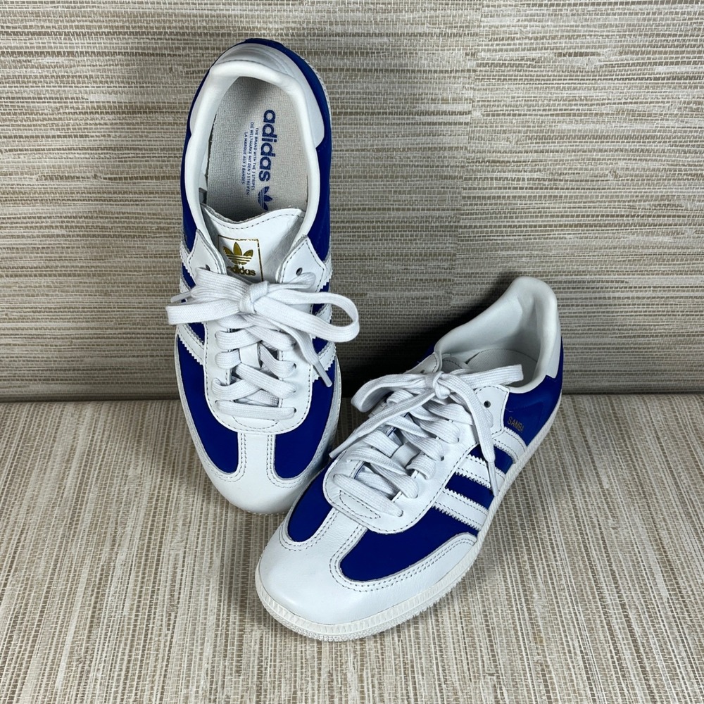 NEW w/o‎ Box Adidas Samba OG Royal Blue White Mens Sneakers Low Top Shoes Size 5